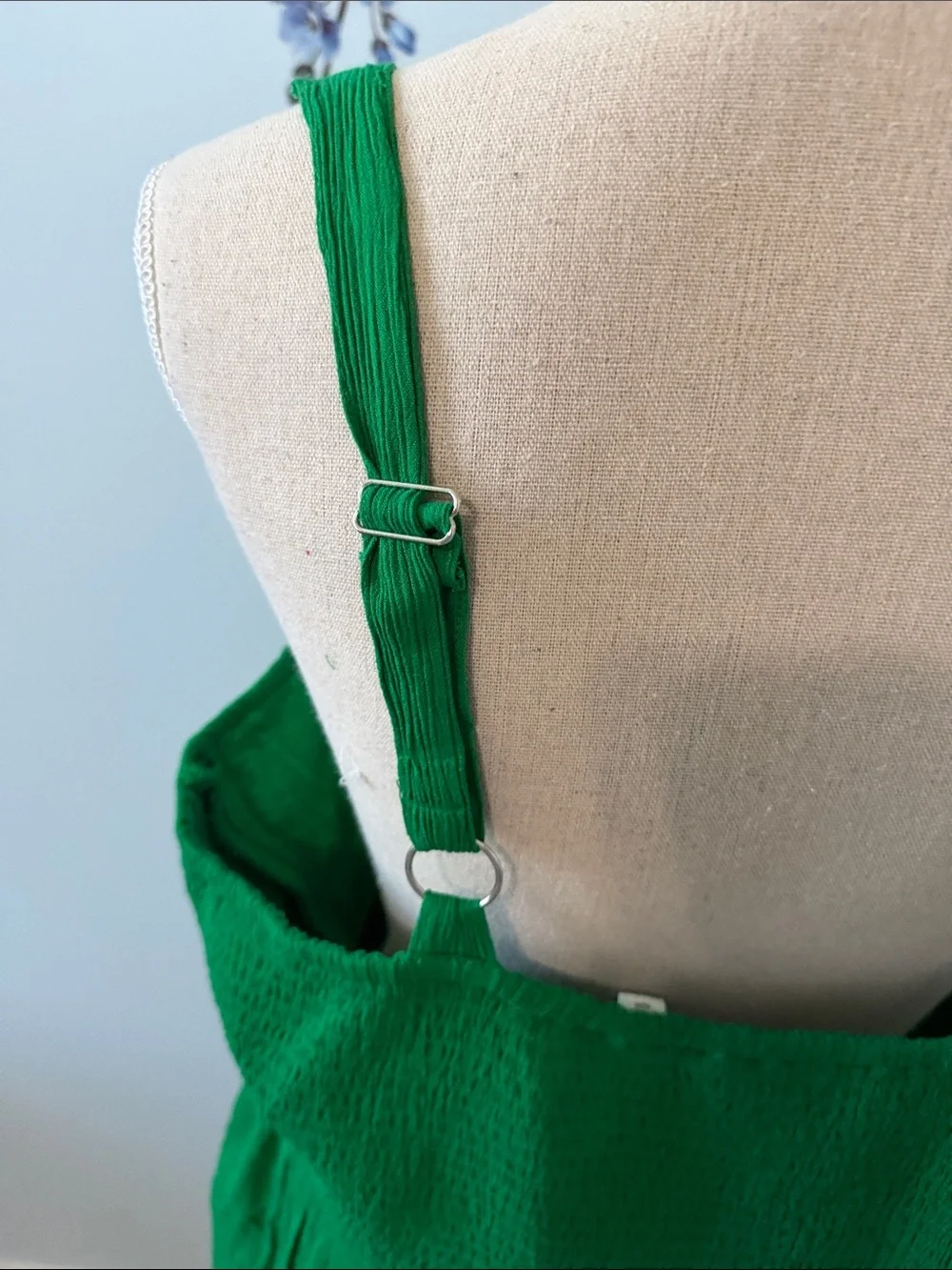 Green Crochet Bodice Sleeveless Midi Dress - Picture 6 of 7